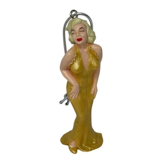 Vintage Marilyn Monroe Figure Ornament 1990 Christmas Gold Dress - Picture 1 of 4
